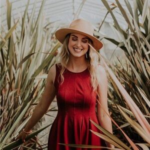 Women’s UPF50 Straw Hat  Wide Brim Fedora Beach Hat